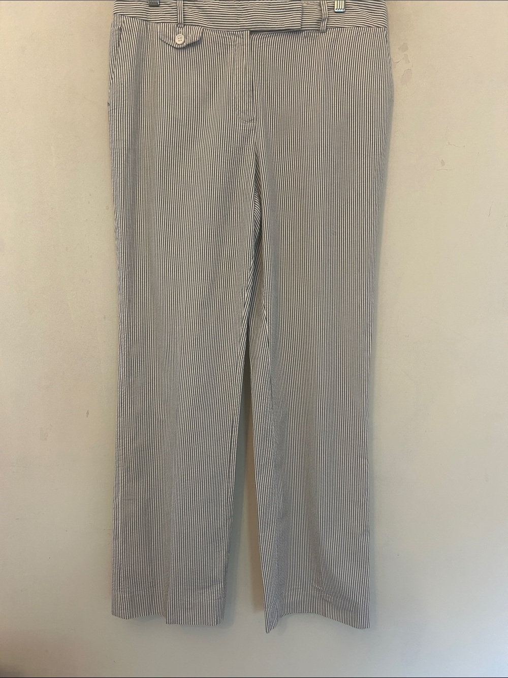 Talbots Striped Lightweight Dress Pants - Navy & White Size 10 EUC